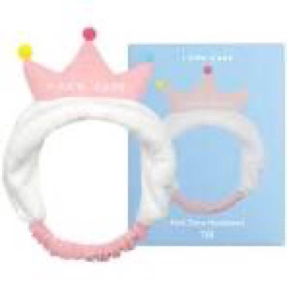 Pink Crown Headband with White Band